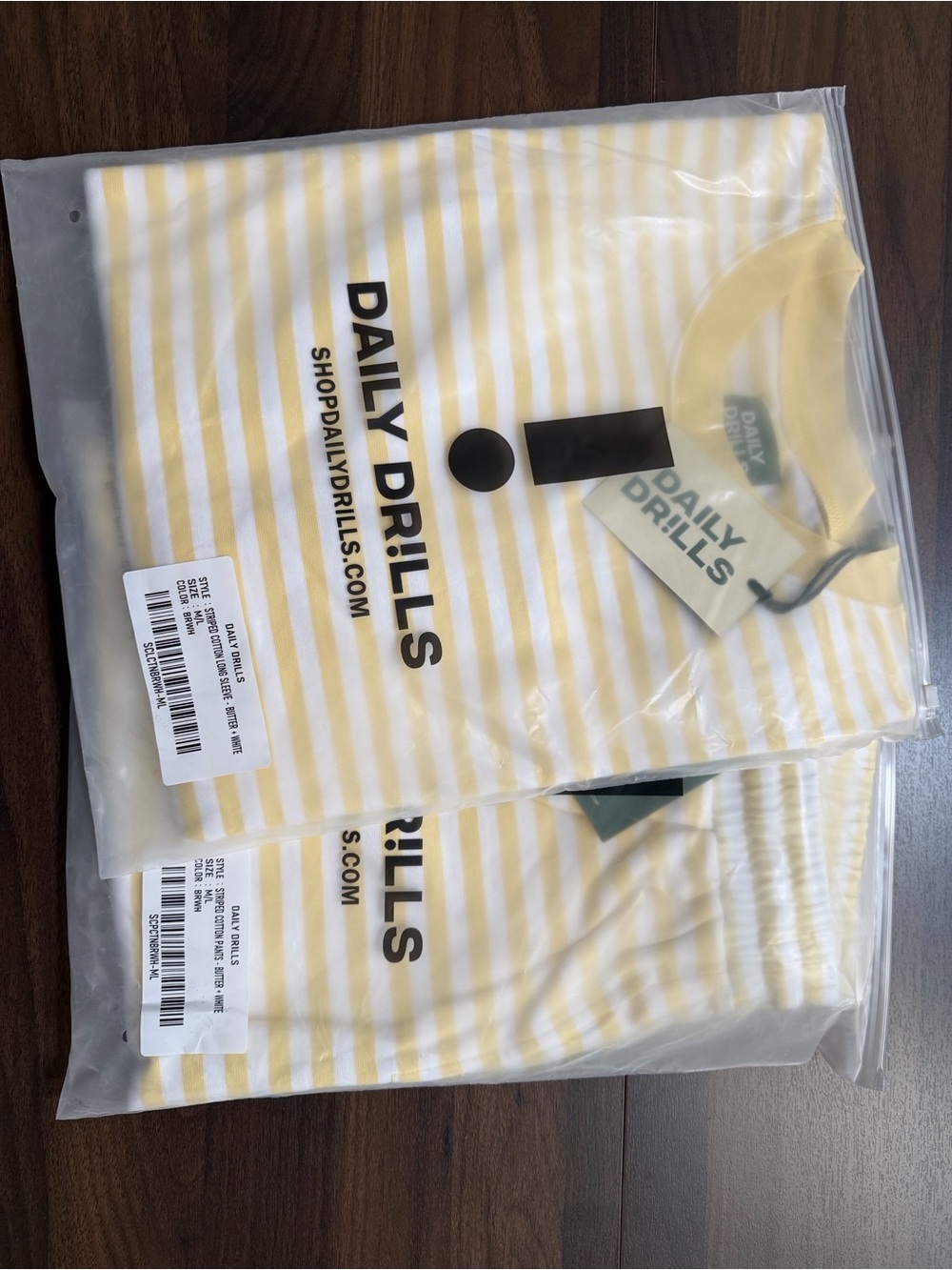Daily Drills Set Yellow & White Striped Long Sleeve + Pants